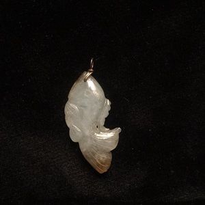 Carved jade fish pendant